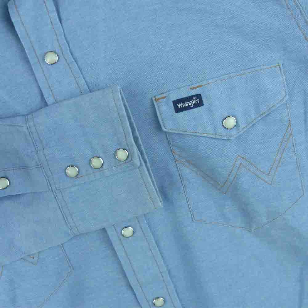 Wrangler ラングラー ヴィンテージ 紺タグ ウエスタン 長袖 シャツ インディゴブルー系 16.5【中古】