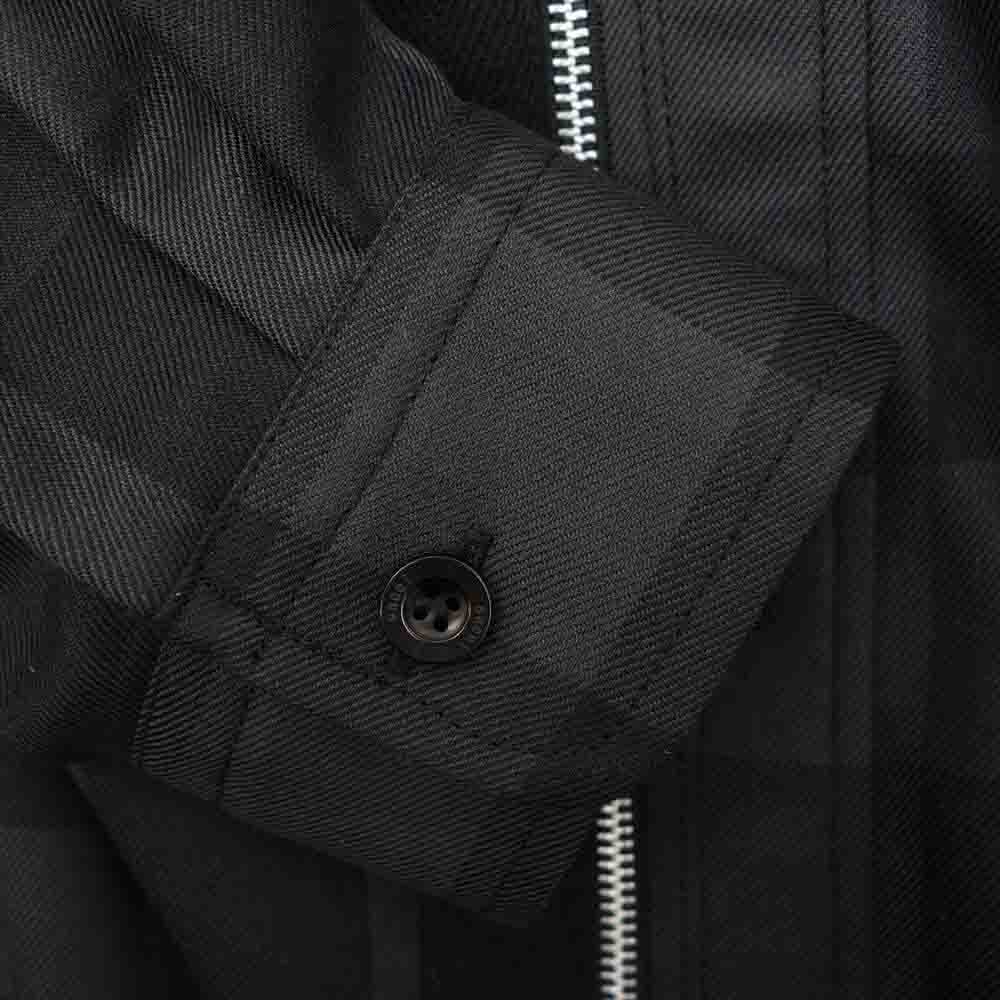 Sacai サカイ 22SS 22-02699M Buffalo Check L/S Shirts ドローコード バッファローチェック シャツジャケット グレー系 4【美品】【中古】
