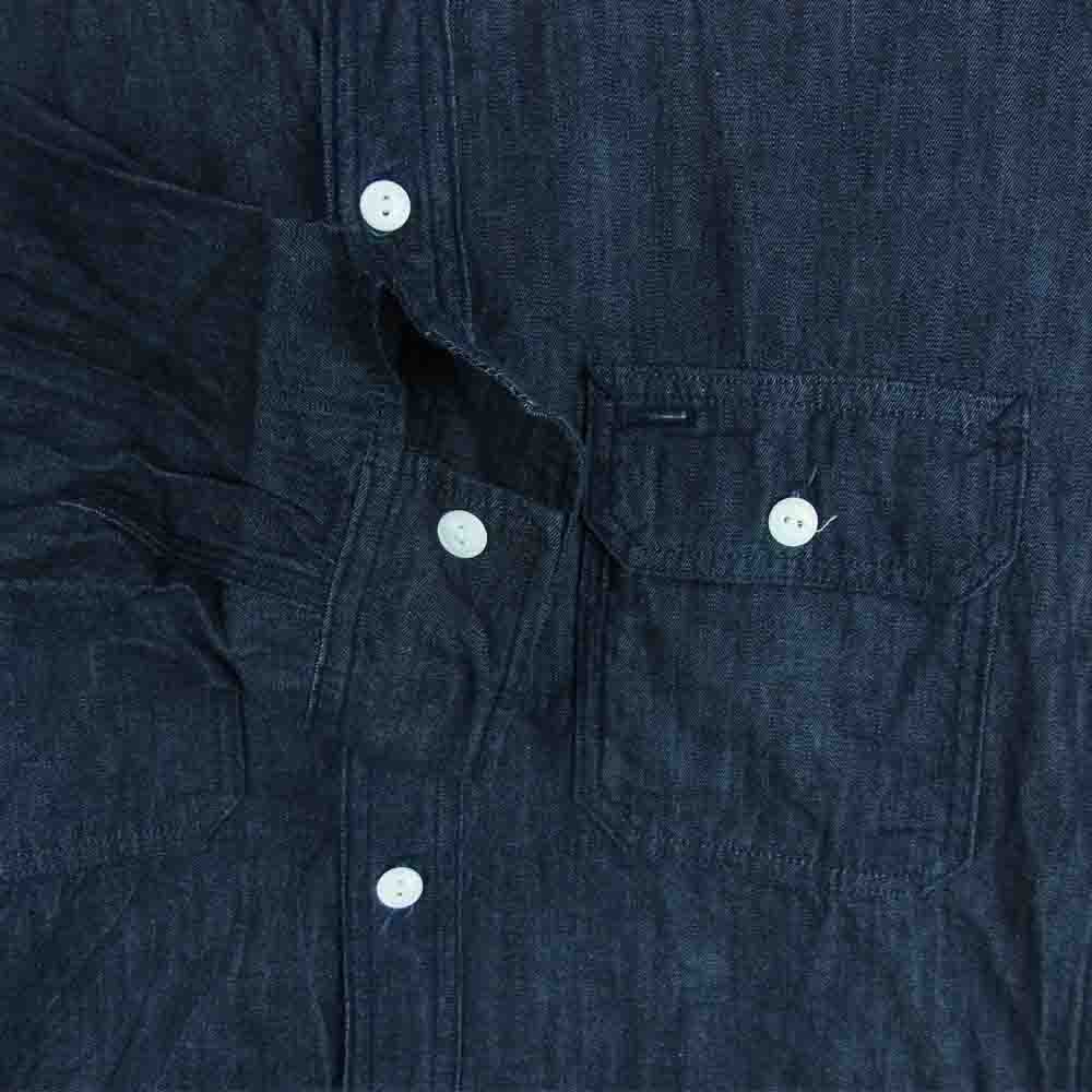 SASAFRAS ササフラス Gardener Shirt デニム チンストラップ サイド ポケット 長袖 シャツ インディゴブルー系 S【中古】