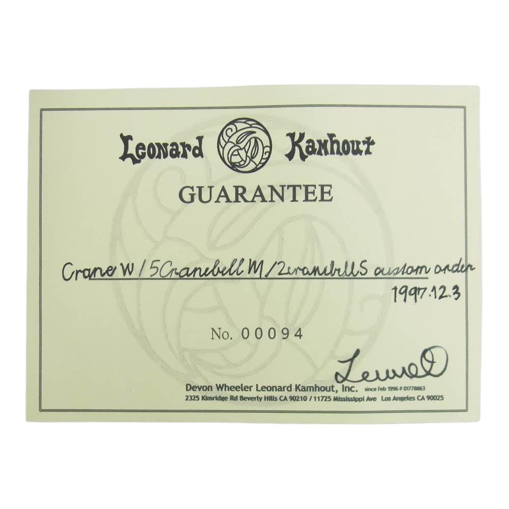 LEONARD KAMHOUT レナードカムホート ギャランティ付属 初期 カスタムオーダー品 5クレーンベル ミディアム 2クレーンベル スモール ウォレットチェーン シルバー系【中古】