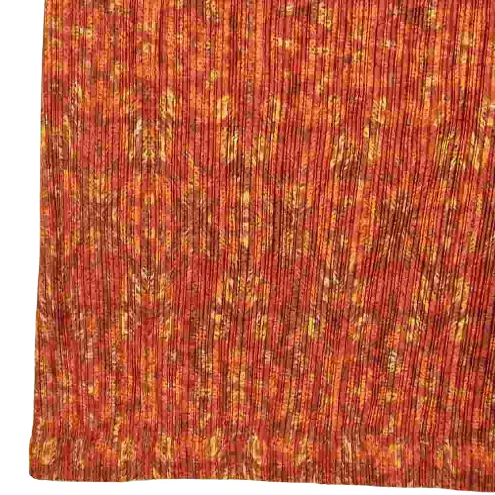 PLEATS PLEASE プリーツプリーズ イッセイミヤケ PP14-JH486 プリーツ加工 総柄転写 裾ゴム ロングスカート レッド系 2【美品】【中古】