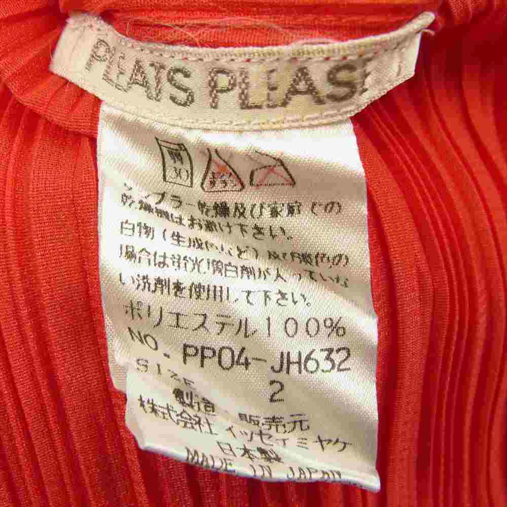 PLEATS PLEASE プリーツプリーズ イッセイミヤケ PP04-JH632 プリーツ加工 ボトルネック 長袖 ワンピース レッド系 2【美品】【中古】