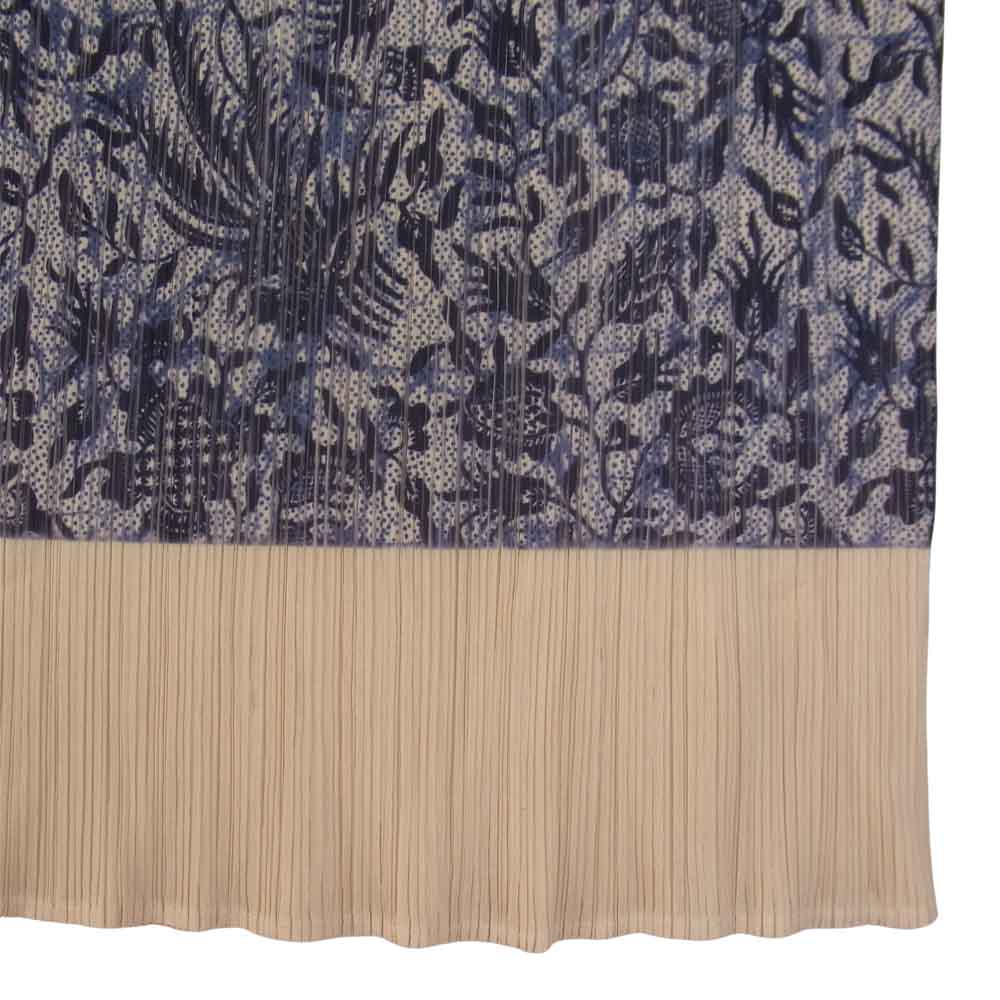 PLEATS PLEASE プリーツプリーズ イッセイミヤケ PP72-JG813 フラワー 花柄 転写 ロングスカート ブルー系 2【美品】【中古】