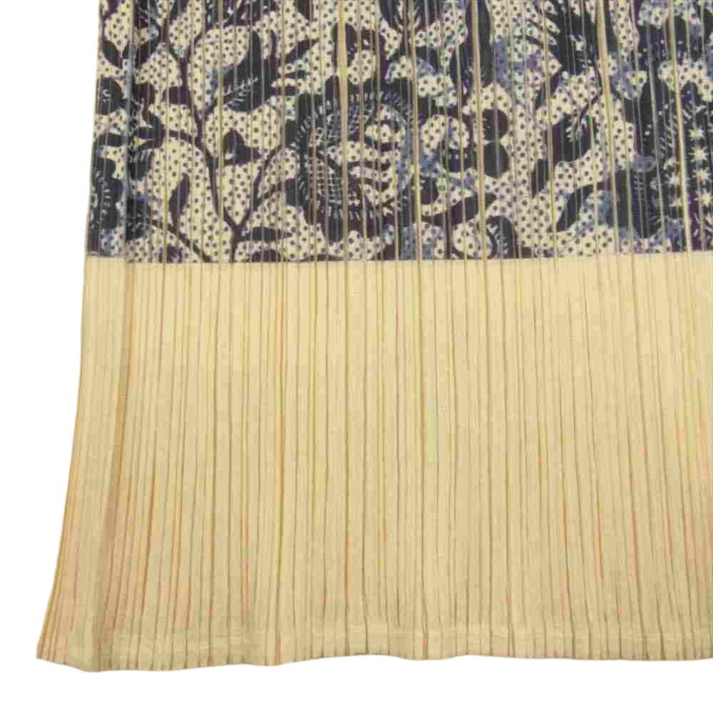 PLEATS PLEASE プリーツプリーズ イッセイミヤケ イッセイミヤケ ISSEY MIYAKE PP72-JG819 プリーツ加工 フラワー 花柄 転写 チュニック ワンピース ブルー系 4【美品】【中古】