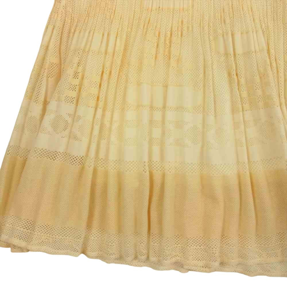 PLEATS PLEASE プリーツプリーズ イッセイミヤケ PP22-JG837 プリーツ加工 レース フレア スカート ベージュ系 2【美品】【中古】