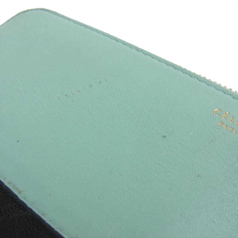 CELINE セリーヌ バイカラー ラウンドジップ ウォレット マルチカラー系【中古】