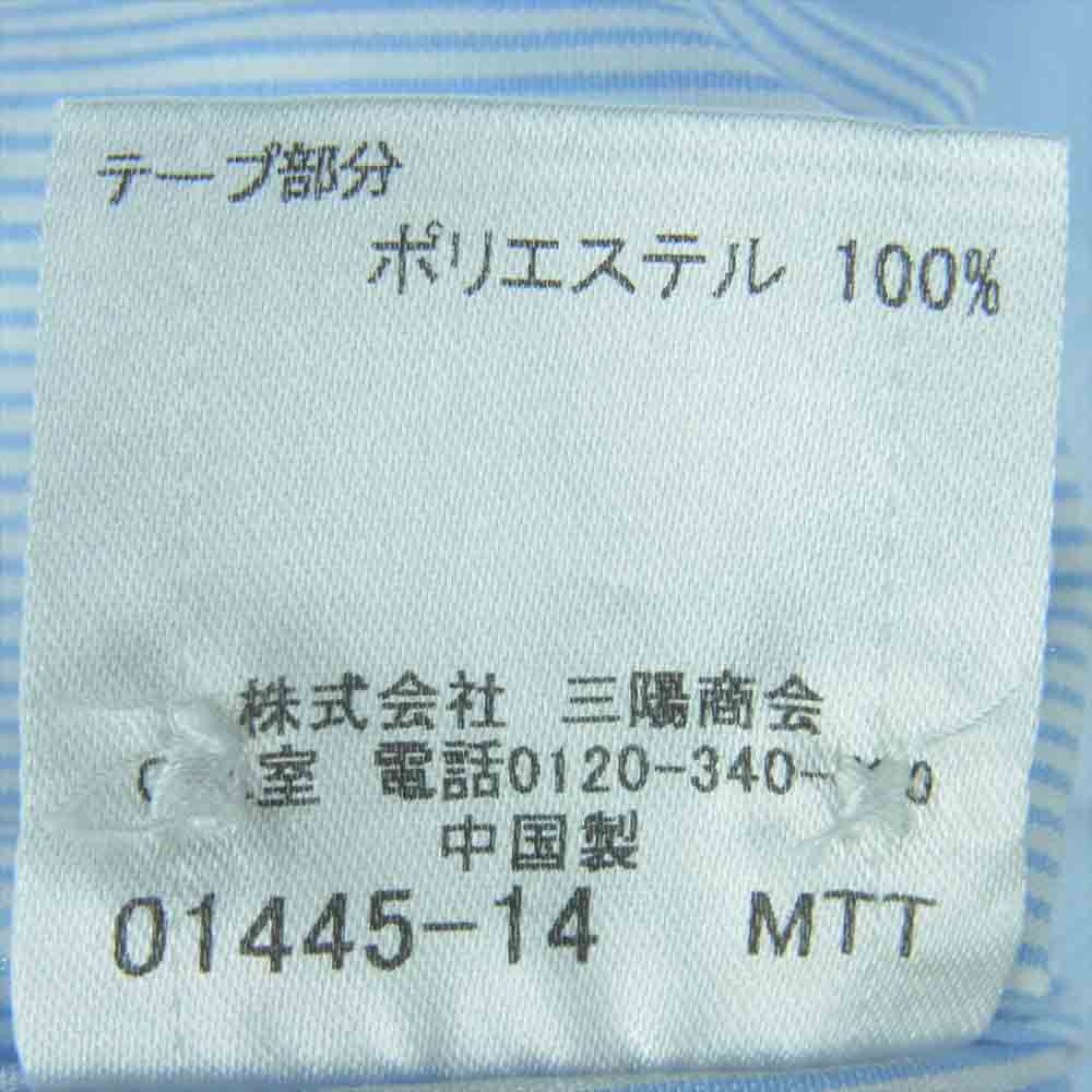 BURBERRY BLACK LABEL バーバリーブラックレーベル D1L15-126-24 ロゴ刺繍 S/S BD 半袖 ストライプ ボタンダウン シャツ ライトブルー系 42【中古】