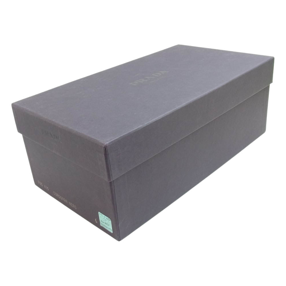 PRADA プラダ PUS475 サイドゴアブーツ ブラック系 箱の記載6 (インソール実寸約25cm)【中古】