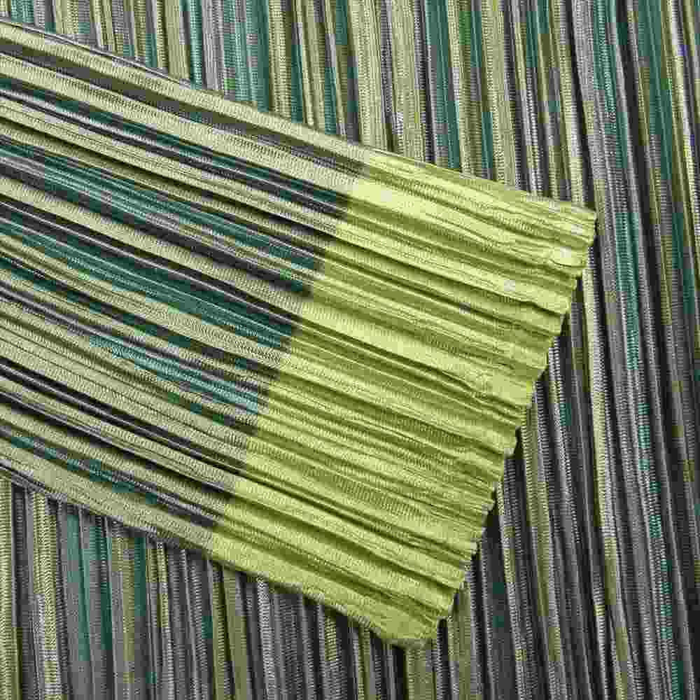 PLEATS PLEASE プリーツプリーズ イッセイミヤケ PP12-JG115 プリーツ加工 バイカラー ボトルネック カットソー ライトグリーン系 3【美品】【中古】