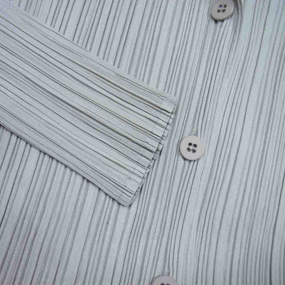 PLEATS PLEASE プリーツプリーズ イッセイミヤケ ISSEY MIYAKE PP73-JK625 プリーツ加工 ロング ブラウス 長袖 グレージュ 3【美品】【中古】