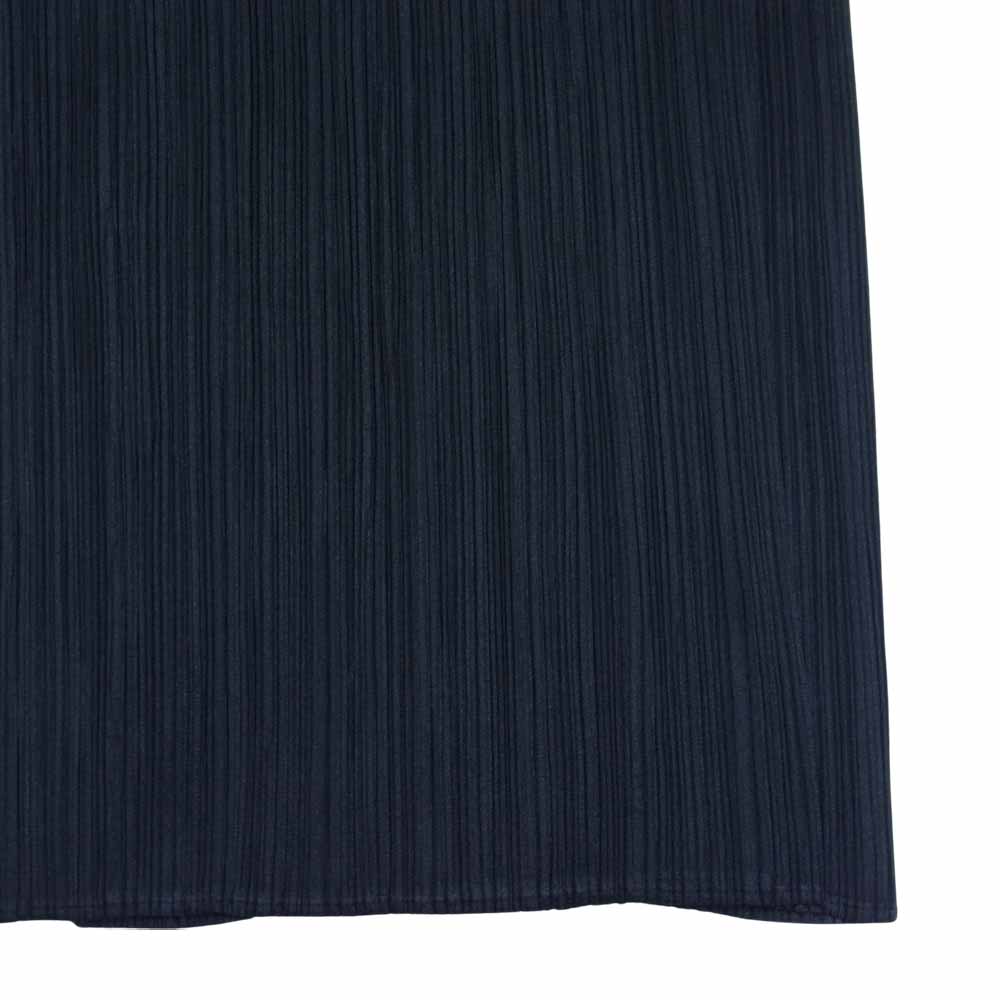 PLEATS PLEASE プリーツプリーズ イッセイミヤケ ISSEY MIYAKE PP01-JG801 プリーツ加工 スリット ロング ラップ スカート ブラック系 3【美品】【中古】
