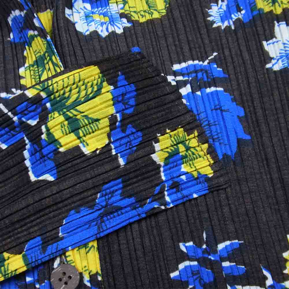 PLEATS PLEASE プリーツプリーズ イッセイミヤケ ISSEY MIYAKE PP72-JK525 プリーツ加工 花柄 ロング ブラウス ブラウン系 3【美品】【中古】