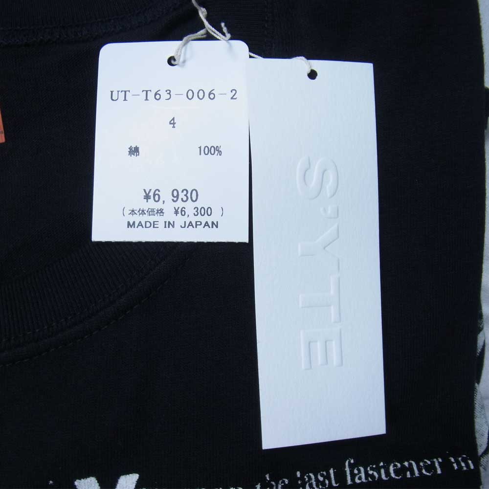 Yohji Yamamoto ヨウジヤマモト S’YTE UT-T63-006 フラワー プリント ロゴ クルーネック 半袖 Tシャツ カットソー ブラック系 4【新古品】【未使用】【中古】