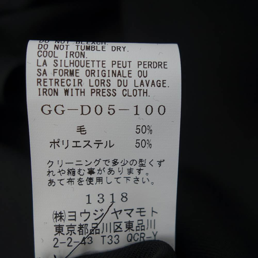 Yohji Yamamoto ヨウジヤマモト GroundY 22SS GG-D05-100 T/W gabardine Tailored poncho TWギャバジン ノースリーブ テーラード ポンチョ ブラック系 3【新古品】【未使用】【中古】
