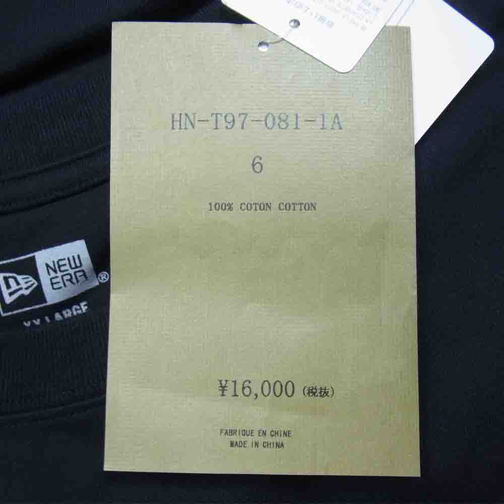 Yohji Yamamoto ヨウジヤマモト × NewEra ニューエラ HN-T97-081 COTTON TEE シグネチャー ロゴ コットン Tシャツ ブラック系 6【新古品】【未使用】【中古】