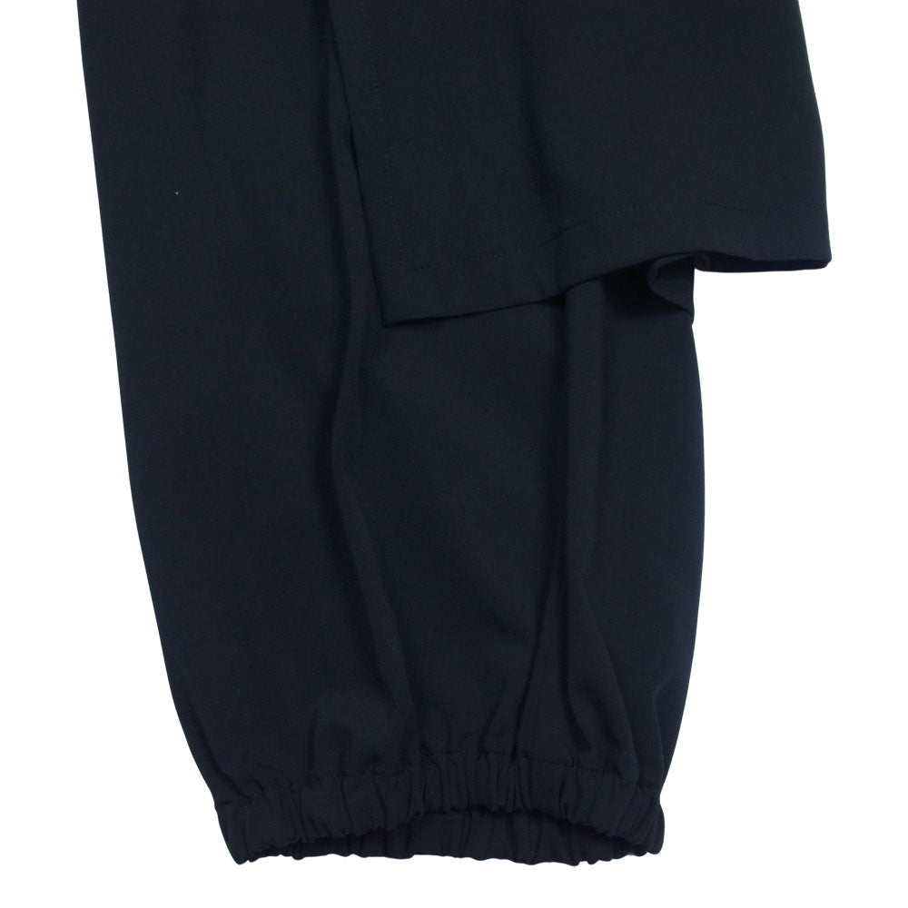 Yohji Yamamoto ヨウジヤマモト S'YTE UJ-P57-912 Pe/Rayon ギャバジン ストレッチ ヘムボトム サイドラップ パンツ ブラック系 3【新古品】【未使用】【中古】