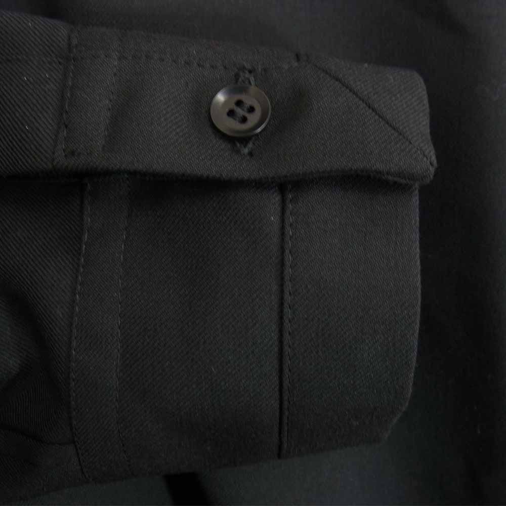 Yohji Yamamoto ヨウジヤマモト GroundY GA-B06-100 TW ギャバジン バック ロング レングス シャツ ブラック系 03【新古品】【未使用】【中古】