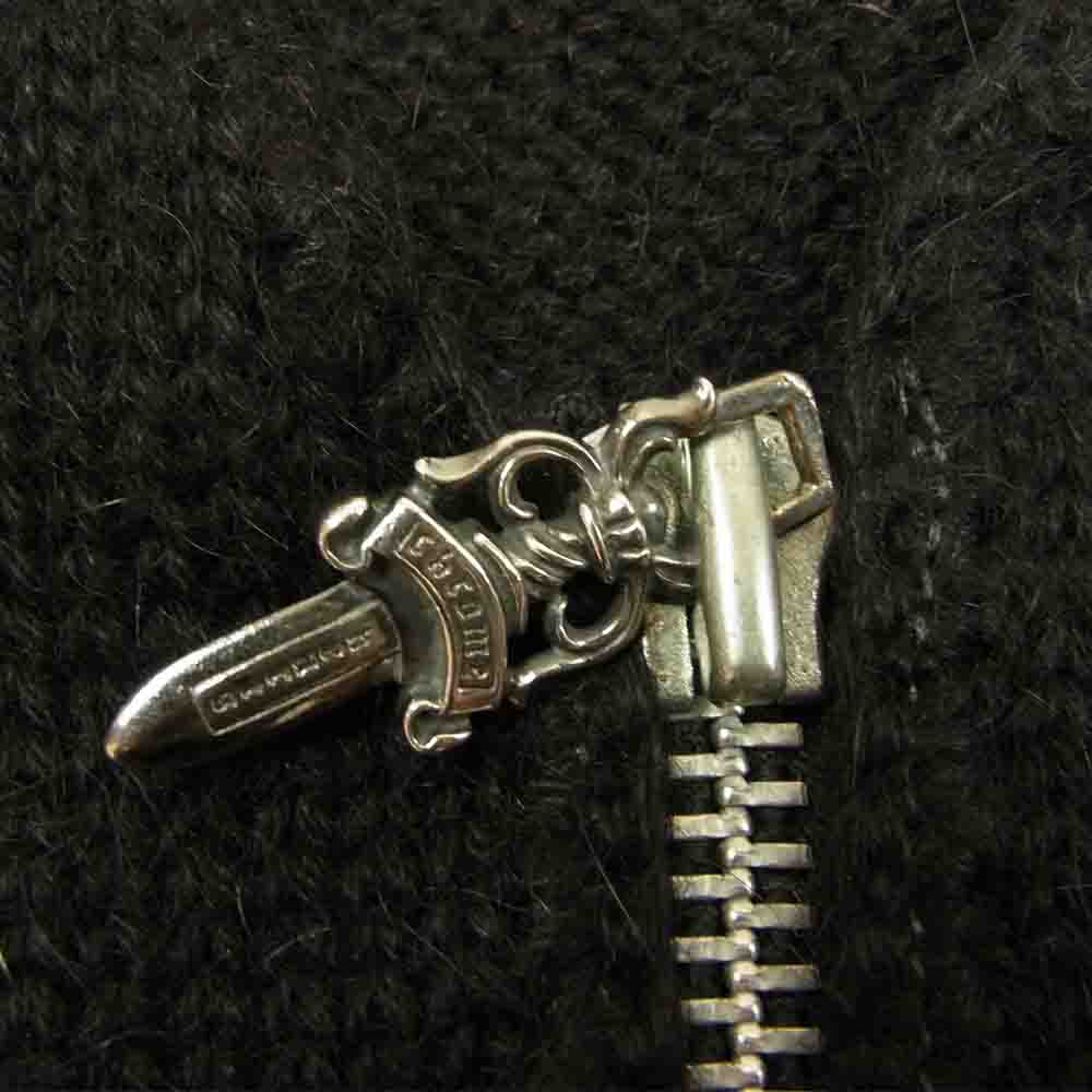 CHROME HEARTS クロムハーツ(原本無) ダガージップ アルパカ ニット ベスト ブラック系 M【中古】