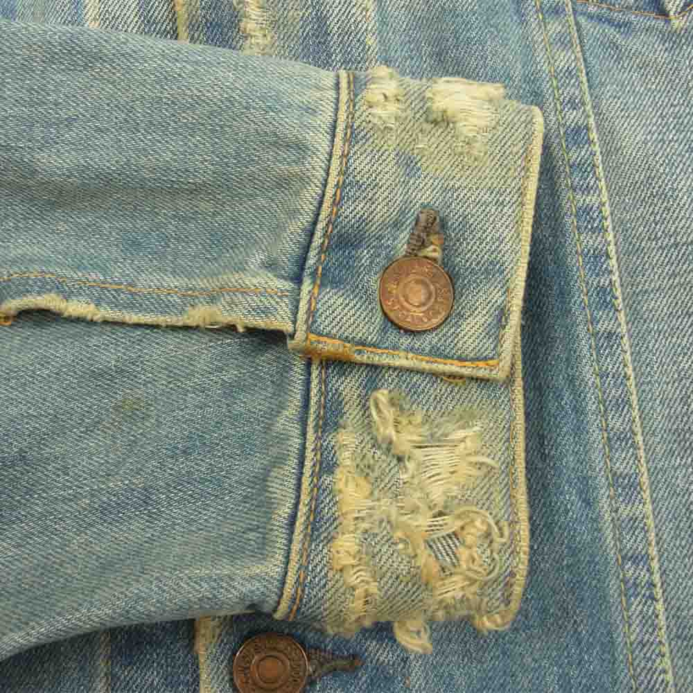 Levi's リーバイス J22732 0105 ダメージリペア加工 70505 3rd デニム ジャケット インディゴブルー系 40【中古】