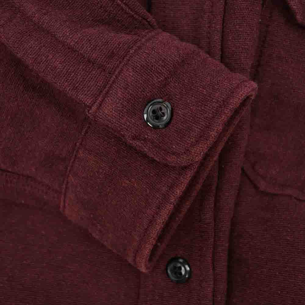TENDERLOIN テンダーロイン T-BLANKET SHT コットン ウール ナイロン ブランケット シャツ ワインレッド系 L【中古】