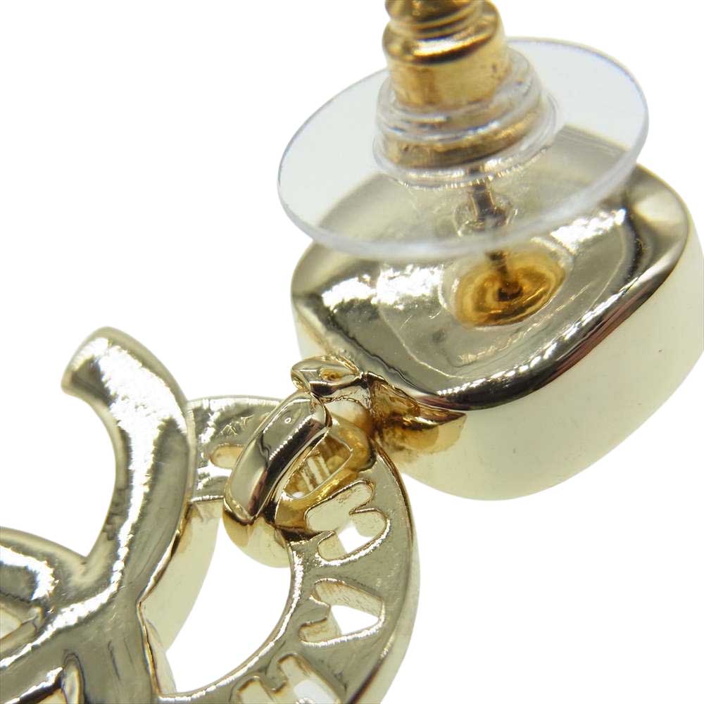 CHANEL シャネル ココマーク クリスタル ストーン ピアス ゴールド系【中古】
