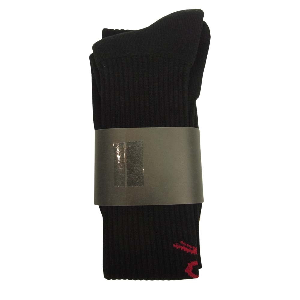 Yohji Yamamoto ヨウジヤマモト GroundY GM-M03-091 ロゴ ソックス 靴下 2足セット ブラック系【新古品】【未使用】【中古】