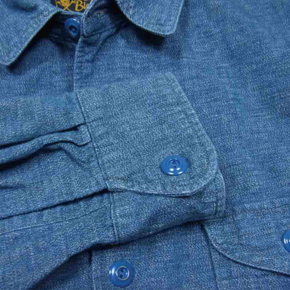 RUDE GALLERY BLACK REBEL ルードギャラリーブラックレーベル WORK SHIRTS ワーク シャツ インディゴブルー系 L【中古】