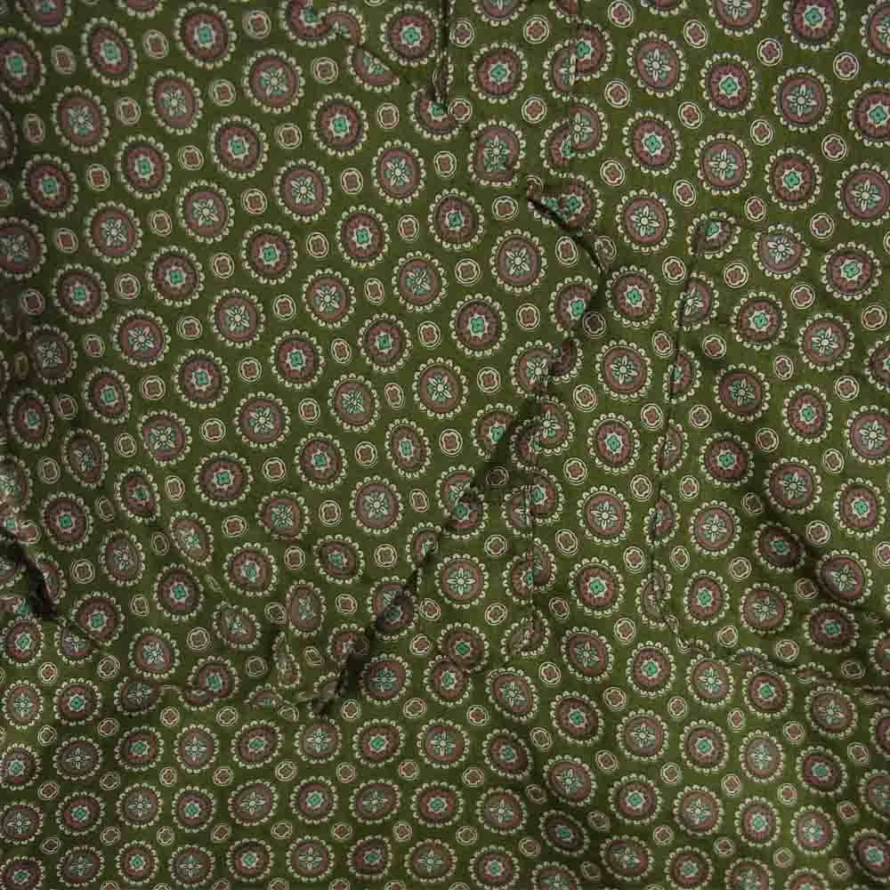 SASAFRAS ササフラス WHEEL BARROW SHELL SHIRT 1/2 総柄プリント プルオーバー 半袖 シャツ グリーン系 M【中古】