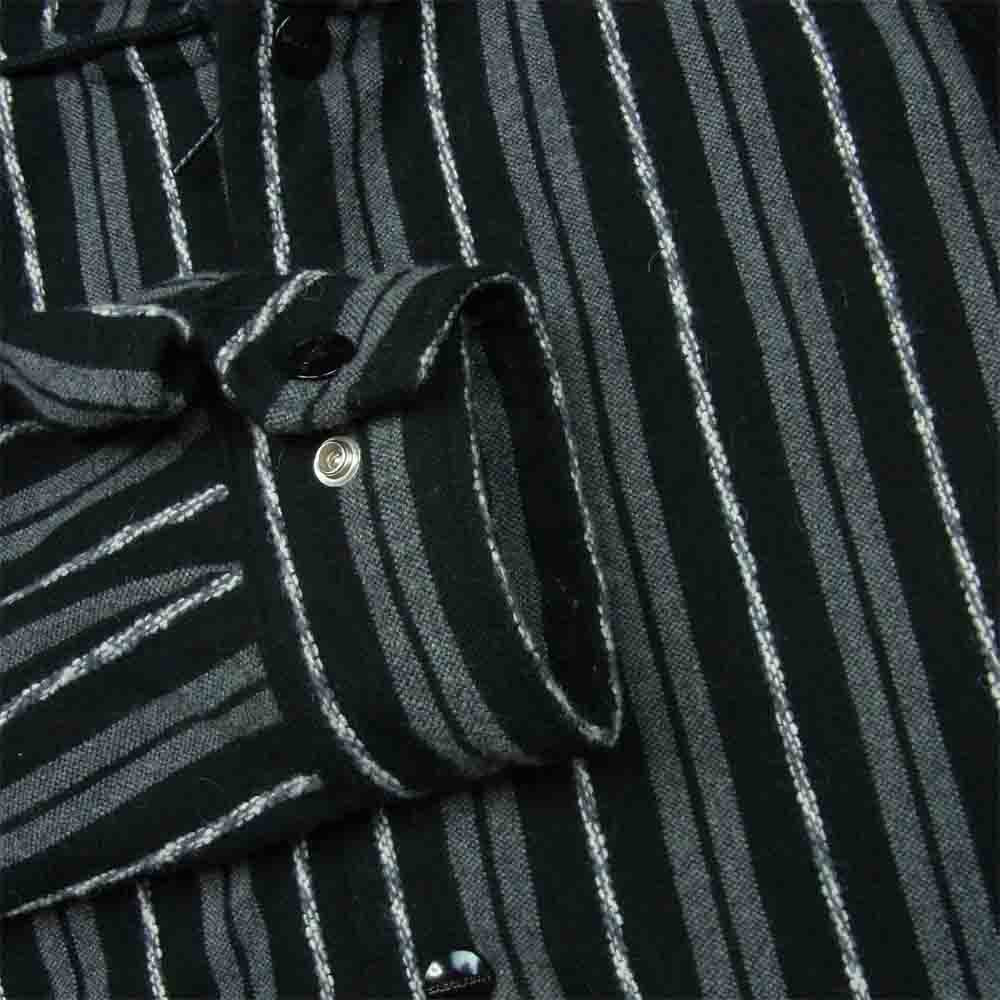 SASAFRAS ササフラス GARDENER BUD BREAKER Blanket Stripe ガーデナー バド ブレーカー ブランケット ストライプ パーカー ジャケット ブラック系 グレー系 S【中古】