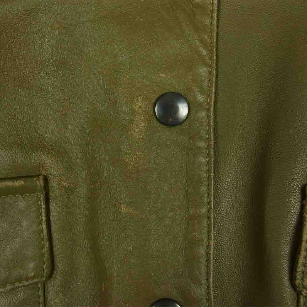 Lewis Leathers ルイスレザー ベルト レザー ショート コート ジャケット カーキ系 S【中古】