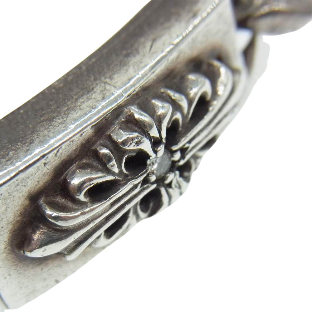 CHROME HEARTS クロムハーツ(原本無) ID FLORAL CRS ミニ フローラル ID ブレスレット 1P ダイヤ シルバー系【中古】