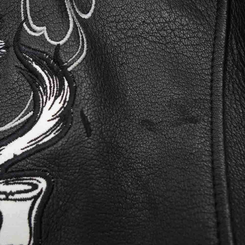 BACKBONE バックボーン 07AW BB07FW-LS00 インディアンスカル ディアスキン サイドレースアップ レザー シャツ ブラック系 M【中古】