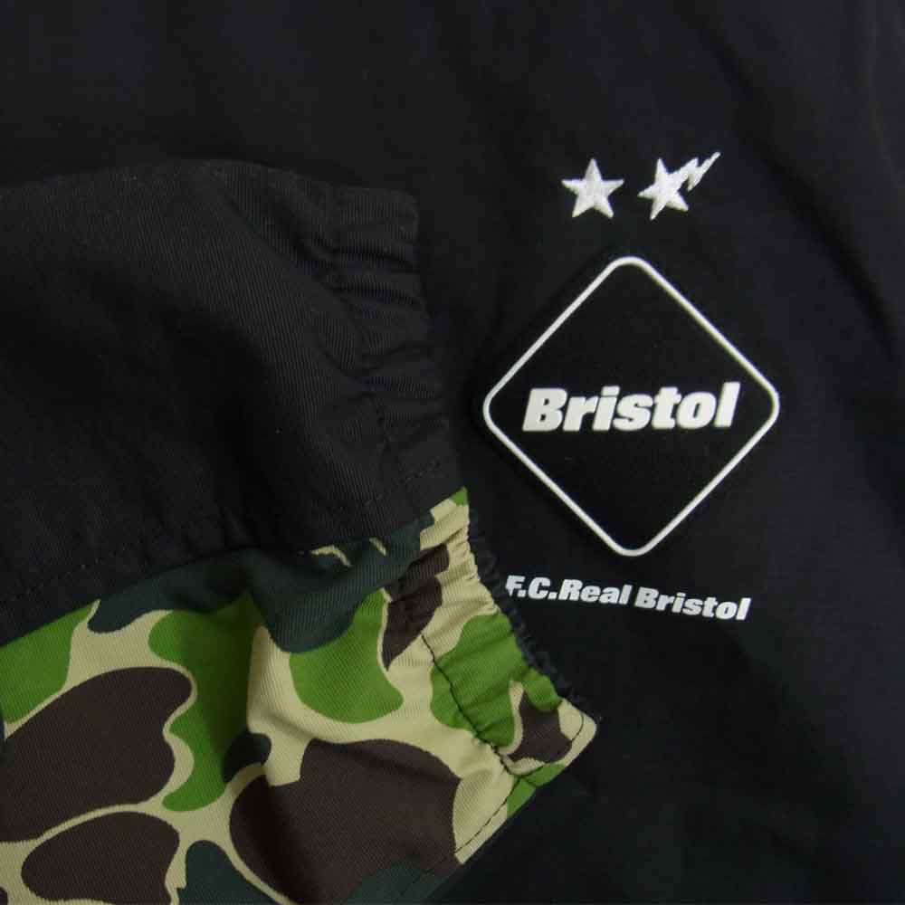 F.C.R.B. エフシーアールビー 19SS FCRB-190104 × A BATHING APE BAPE アベイシングエイプ ベイプ SEPARATE PRACTICE JACKET エイプカモ 総柄 セパレート ナイロン ジャケット カモ柄 ブラック ブラック系 XL【美品】【中古】