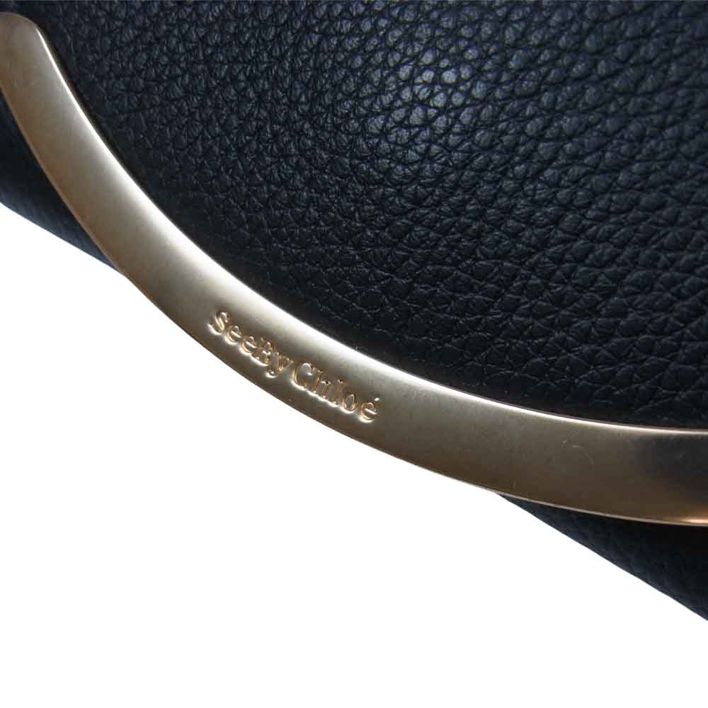 SEE BY CHLOE シーバイクロエ LIZZIE リジー グレインレザー ウォレット 財布 ブラック系【美品】【中古】