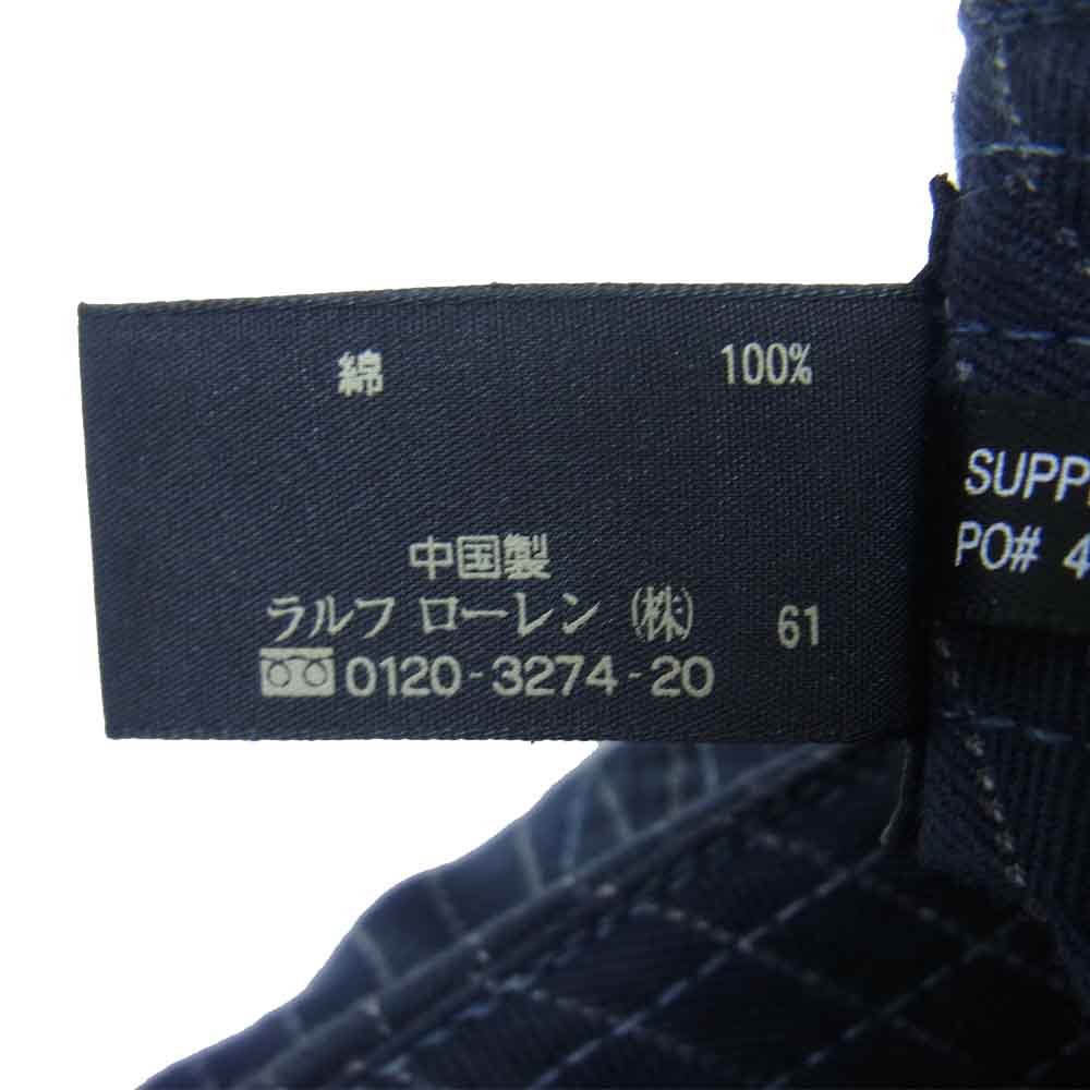 RRL ダブルアールエル 国内正規品 ウォバッシュストライプ コットン キャスケット ネイビー系 L【中古】