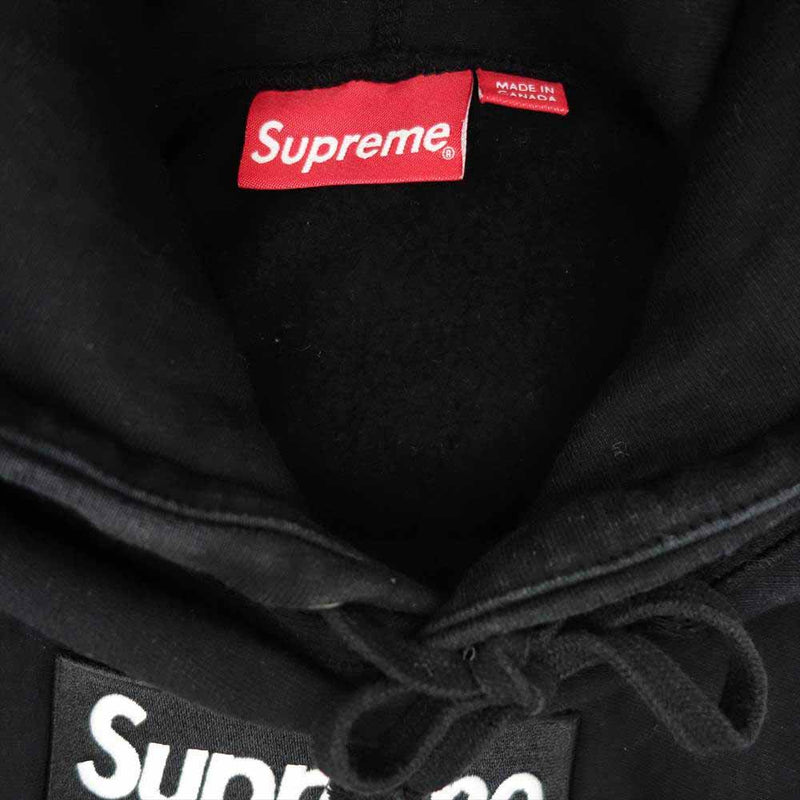 supreme 黒　M  box logo hooded sweatshirt