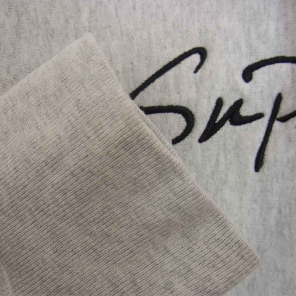 Supreme シュプリーム 18AW Classic Script Hooded Sweatshirt クラシック スクリプト ロゴ フーデッド スウェットシャツ パーカー グレー系 S【中古】