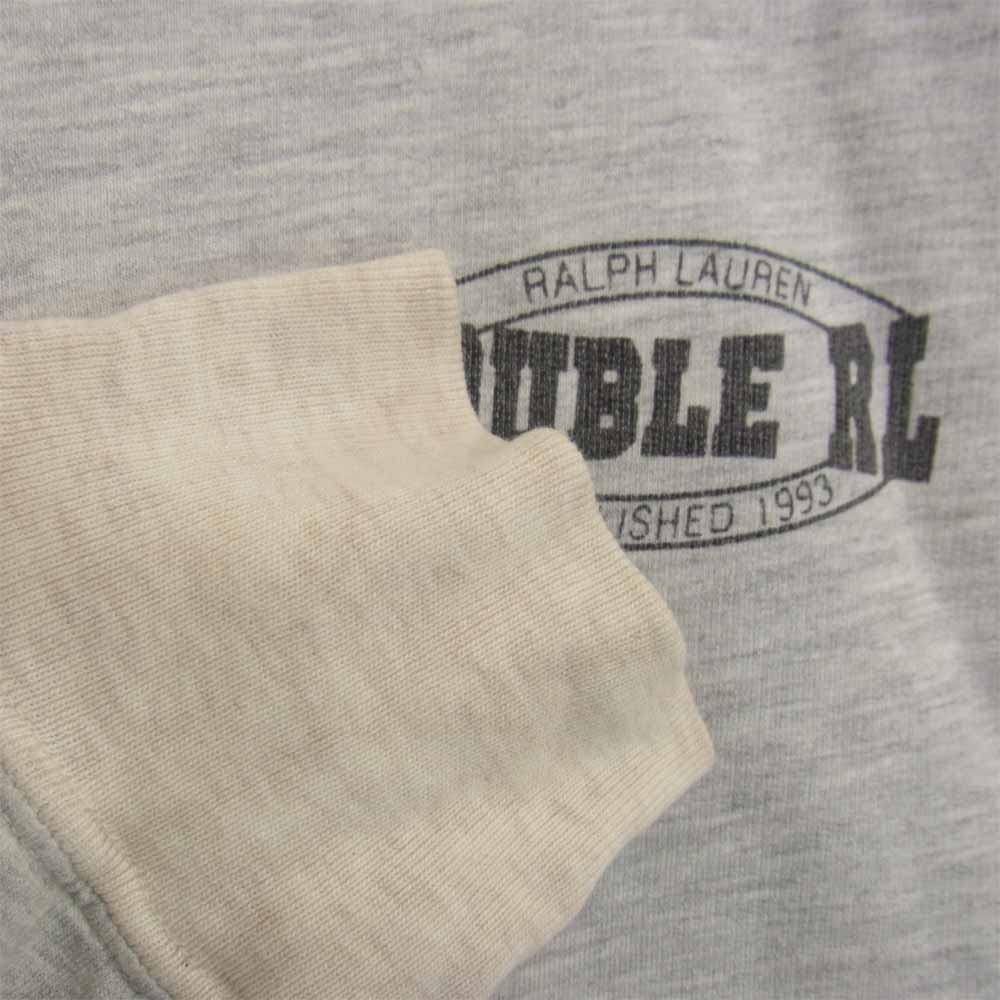 RRL ダブルアールエル 三ツ星黒タグ 胸 ワンポイント ロゴ プリント 長袖 Tシャツ グレー系 S【中古】
