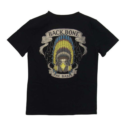 BACKBONE バックボーン BB13SS-C100 バックプリント イーグルスカル ポケット Tシャツ ブラック系 M【新古品】【未使用】【中古】