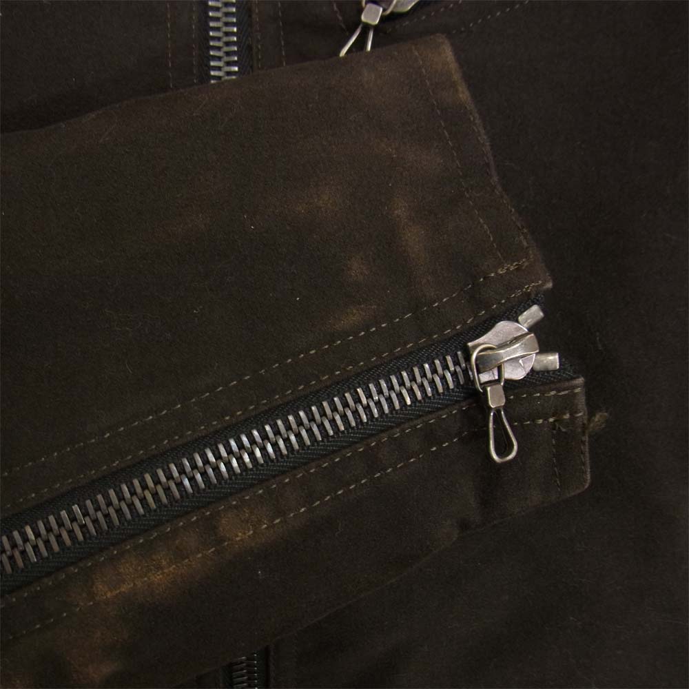 SHELLAC シェラック 12313 内ボア モールスキン シングルライダース ジャケット ブラウン系 48【中古】