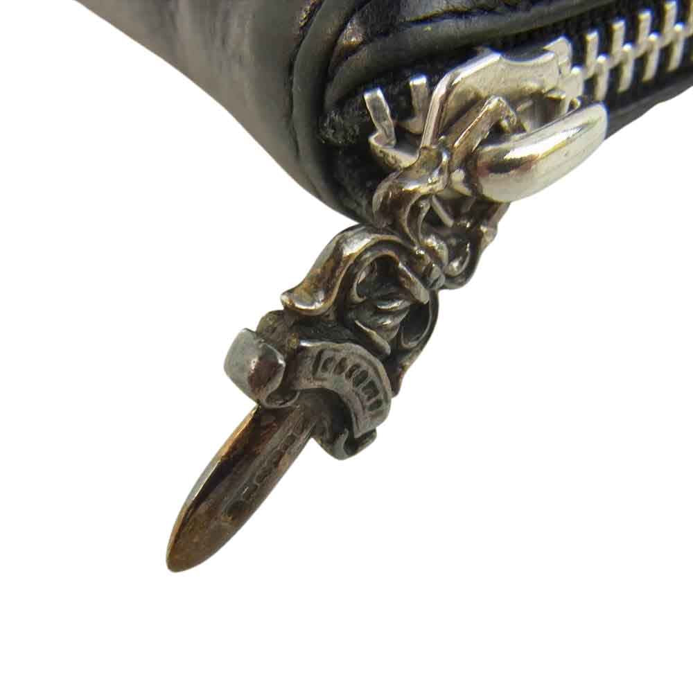 CHROME HEARTS クロムハーツ(原本無) REC F ZIP 3 セメタリークロス ラウンドジップ ウォレット ブラック系【中古】
