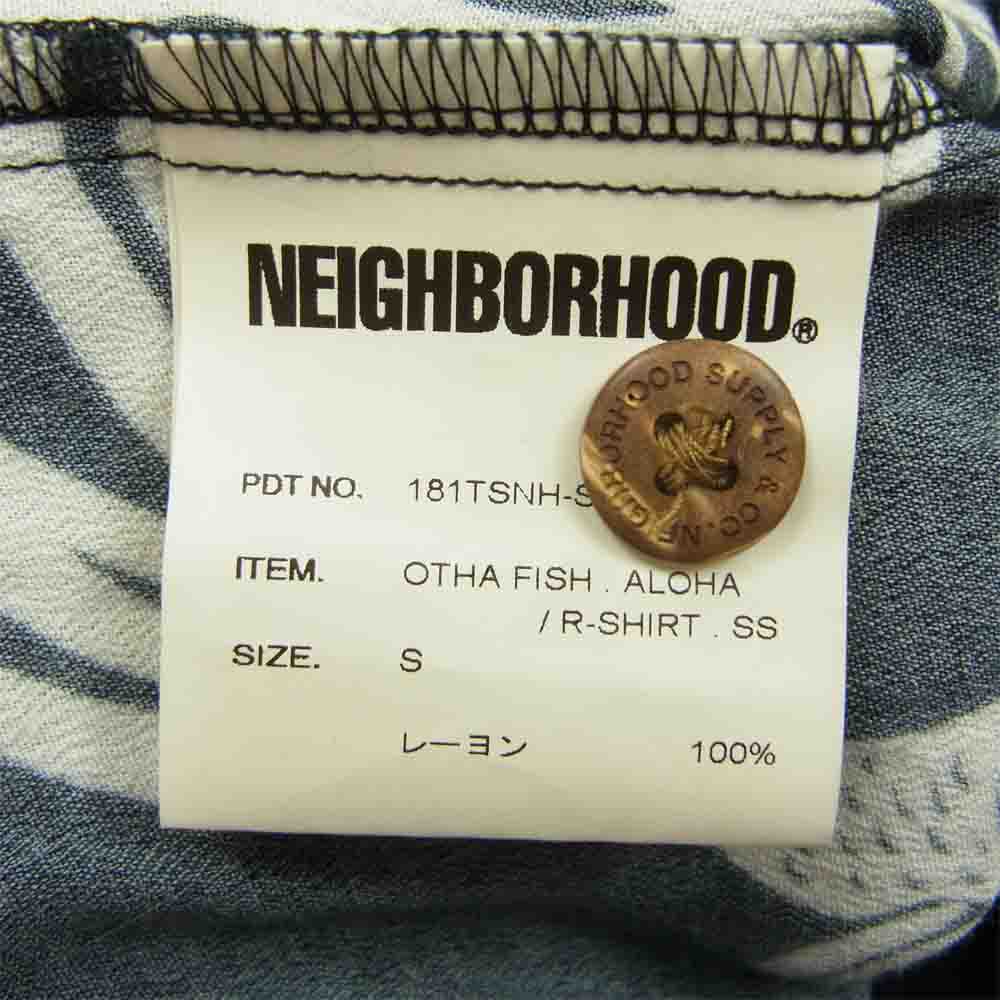 NEIGHBORHOOD ネイバーフッド 181TSNH-SHM04 OTHA FISH ALOHA R-SHIRT SS フィッシュ アロハ シャツ ダークネイビー系 S【中古】