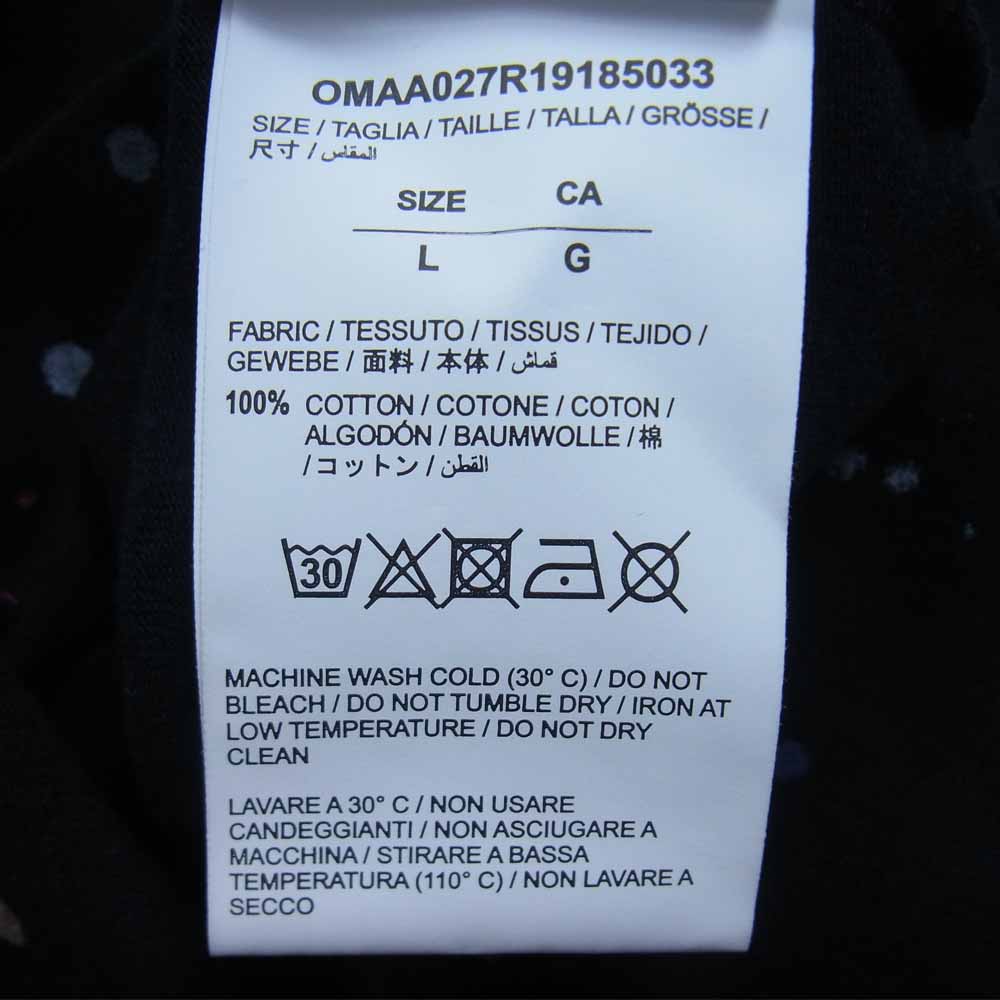 OFF-WHITE オフホワイト OMAA027R19185033 SIMMP. Splash T-shirt スプラッシュ ペイント 半袖Tシャツ ブラック系 L【中古】
