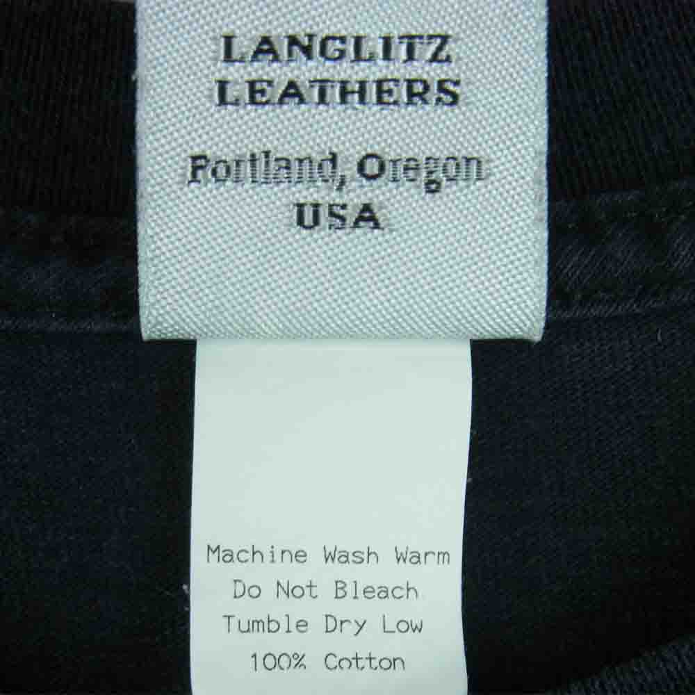 LANGLITZ LEATHERS ラングリッツレザーズ PRINT S/S TEE プリント 半袖 Tシャツ コットン ブラック系 L【中古】