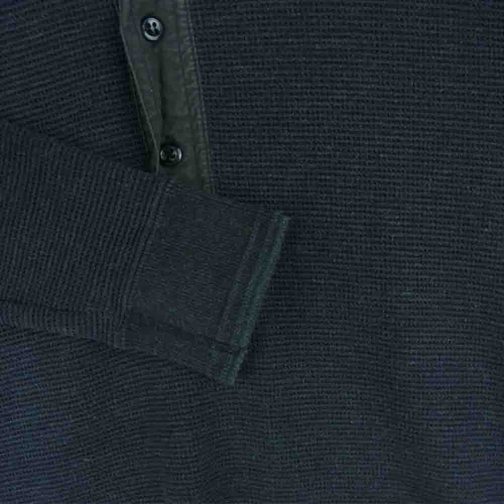 BLACK SIGN ブラックサイン Henly Neck ヘンリーネック ワッフル サーマル 長袖 Tシャツ カットソー ダークグレー系 42【中古】