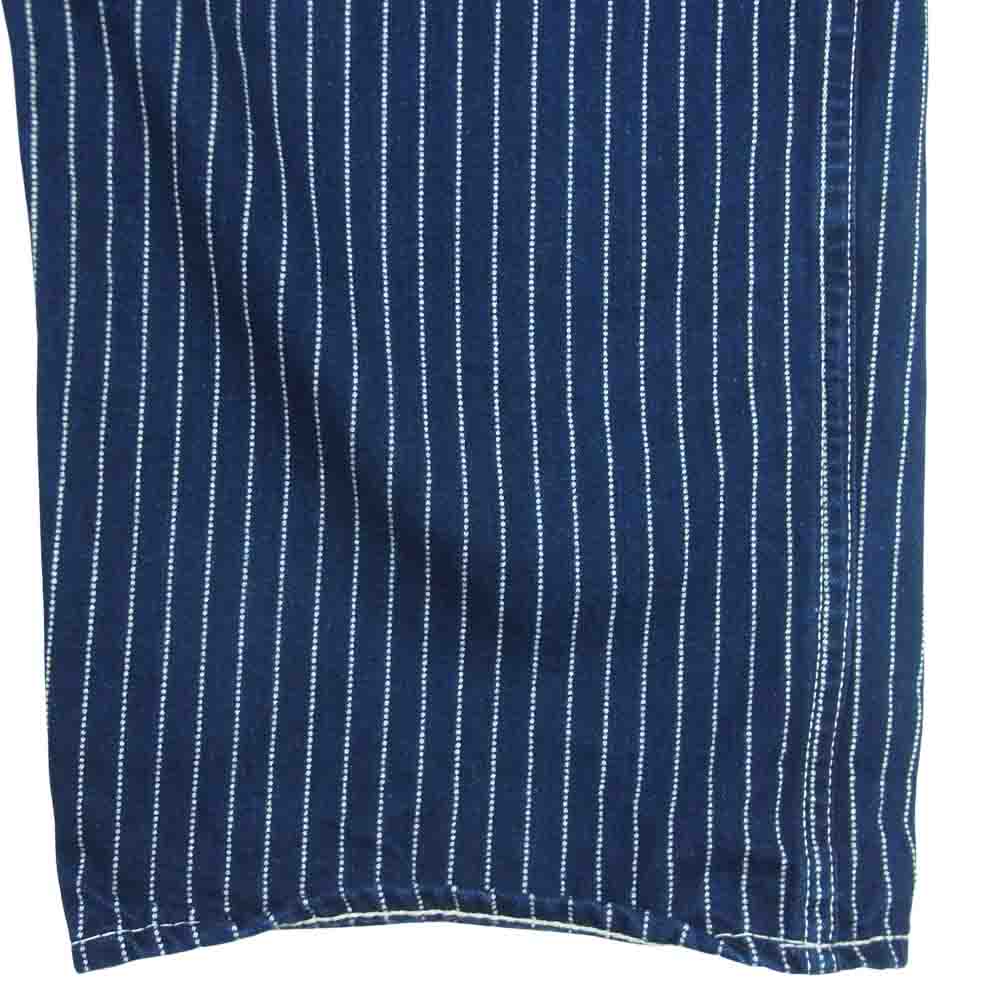 The REAL McCOY'S ザリアルマッコイズ JOE McCOY ジョーマッコイ 8HOUR UNION ウォバッシュ ストライプ ワーク パンツ ダークネイビー系 32【中古】