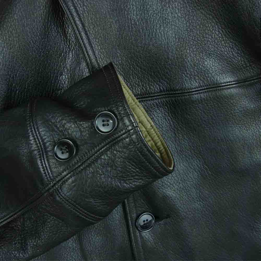 The REAL McCOY'S ザリアルマッコイズ 21AW MJ21117 JOE McCOY ジョーマッコイ DEERSKIN CAR COAT ディアスキン レザー カーコート ブラック系 38【中古】