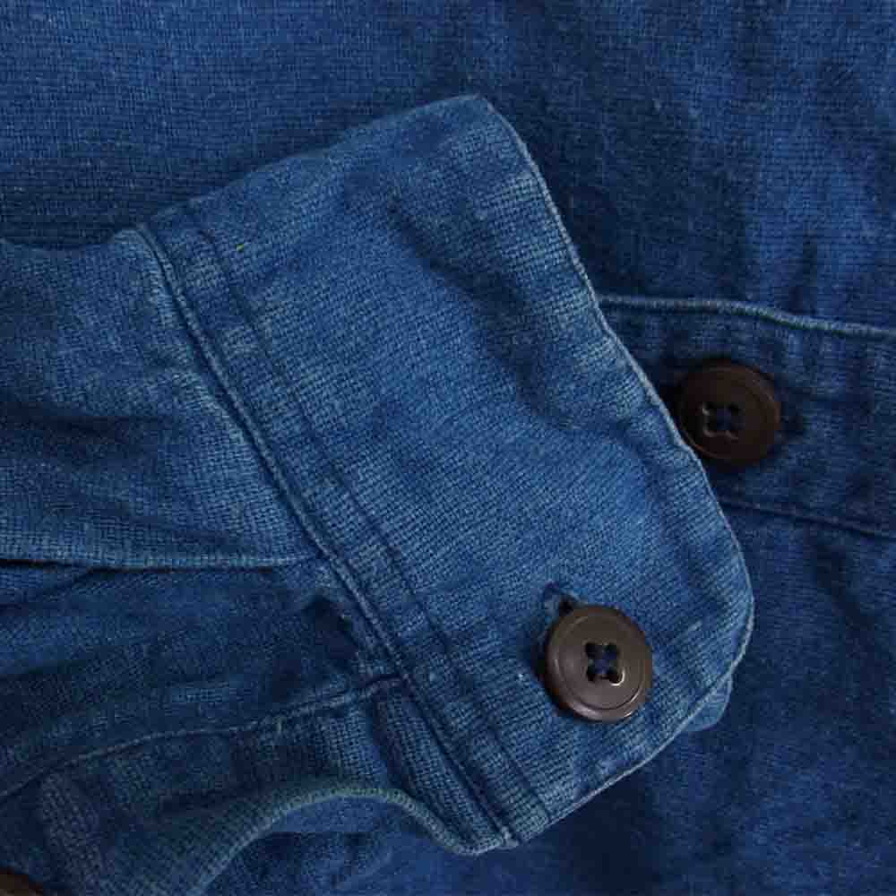 patagonia パタゴニア 05AW 52701 05年製 リネン コットン 長袖 シャツ ネイビー系 L【中古】