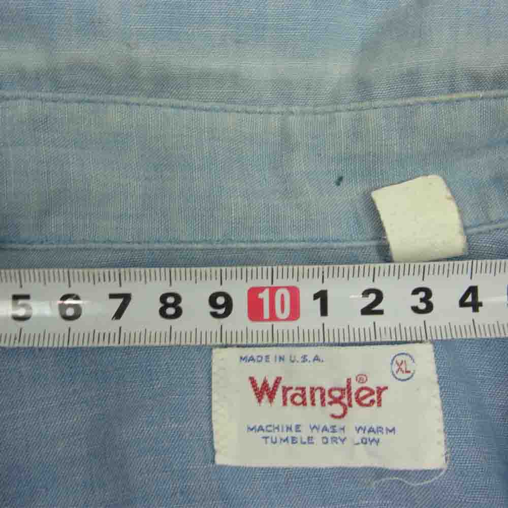Wrangler ラングラー ビンテージ USA製 70s ウエスタン シャツ インディゴブルー系 XL【中古】