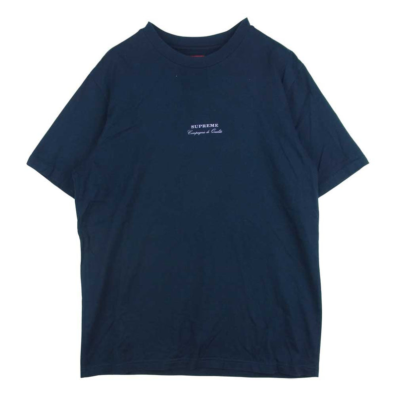 SUPREME シュプリーム 19SS Qualite Tee カリテロゴプリント半袖Tシャツ ブルー515センチ肩幅